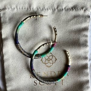 Kendra Scott Masie Gold Hoop Earrings In Mint Mix Paracord